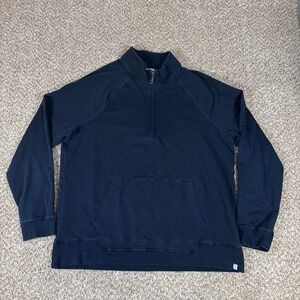 The Normal Brand Quarter Zip Pullover Mens XXL‎ Blue Cotton Raglan Sweatshirt